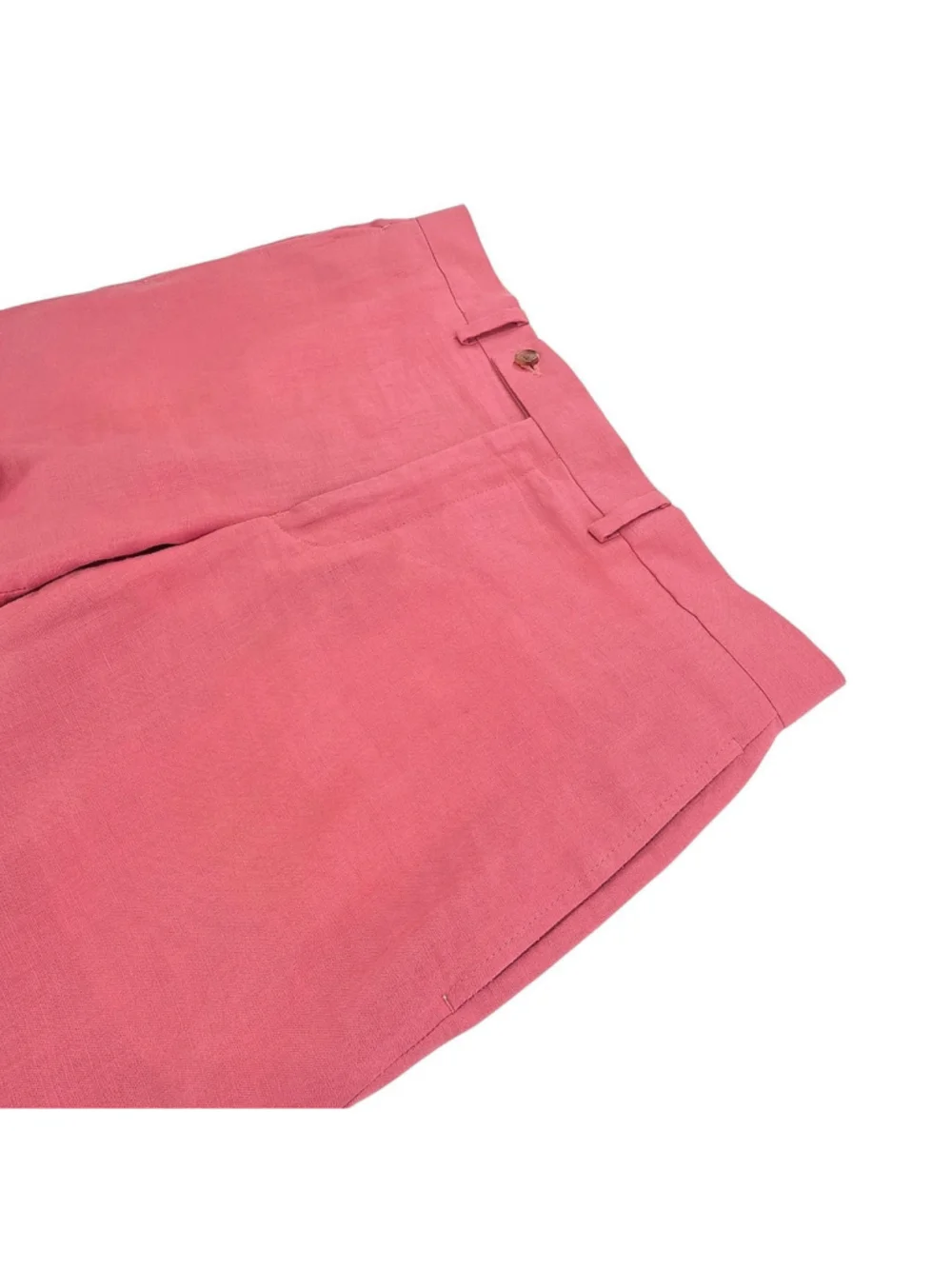 Ralph Lauren Mens 33x30 100% Linen Pants Salmon Pink Flat Front Preppy Resort